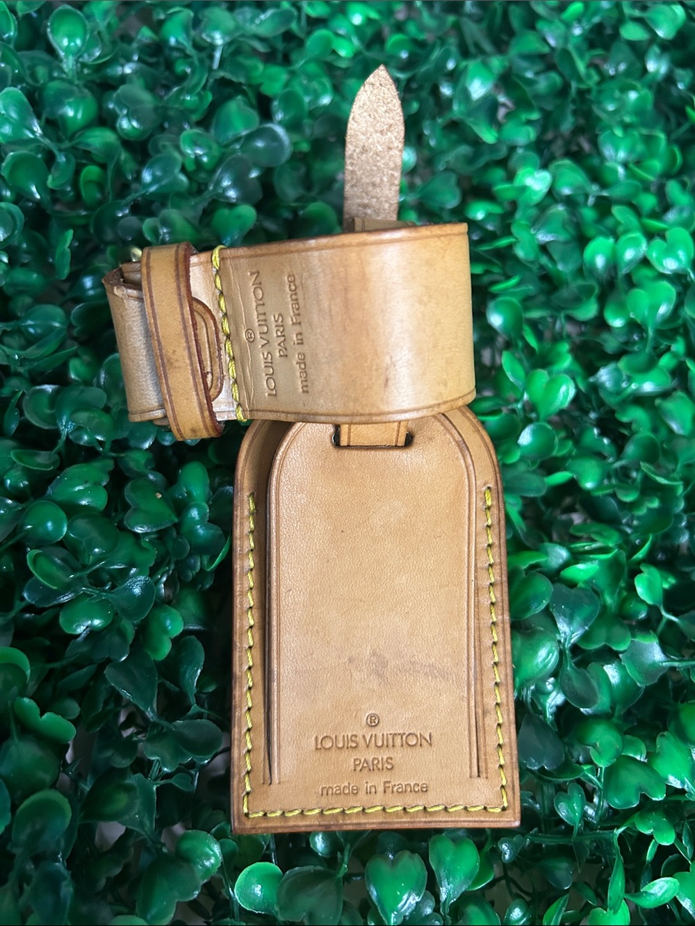 Fathers Day Louis Vuitton Leather Luggage Tag, Strap , and Handle Wrap Set